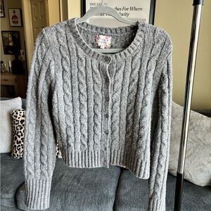 Pink Republic Gray Cable Knit Cardigan